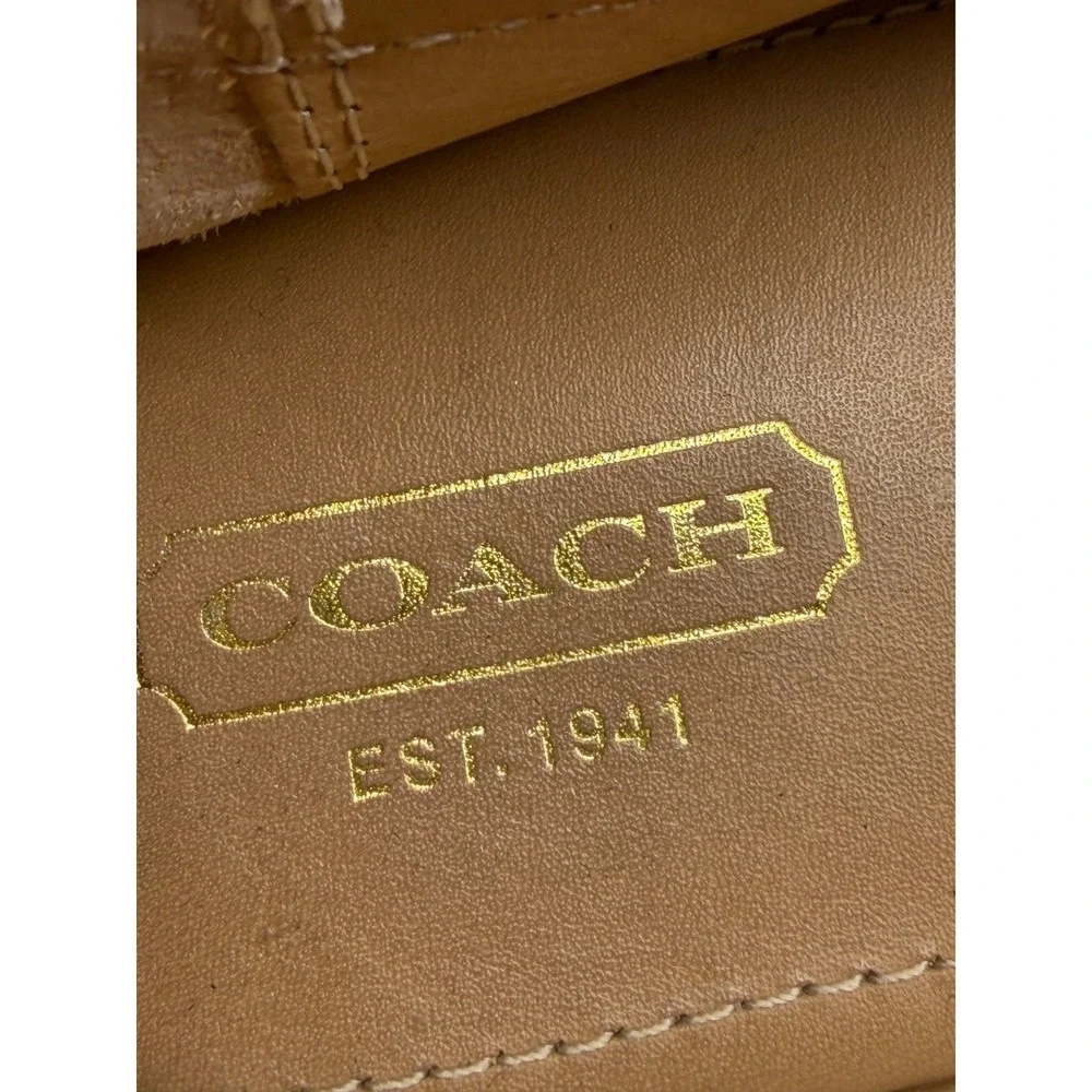 Coach‎ Avril Brown Leather Driving Loafers Brass Buckle Flats Womens Slip On 9B
